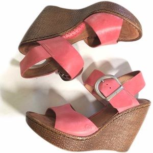 born boulder leather cork wedge